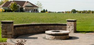 fire pit with formal hardcape