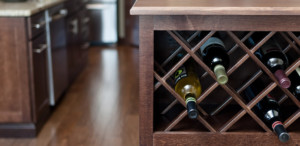Built in wine rack in kitchen island by abode construction